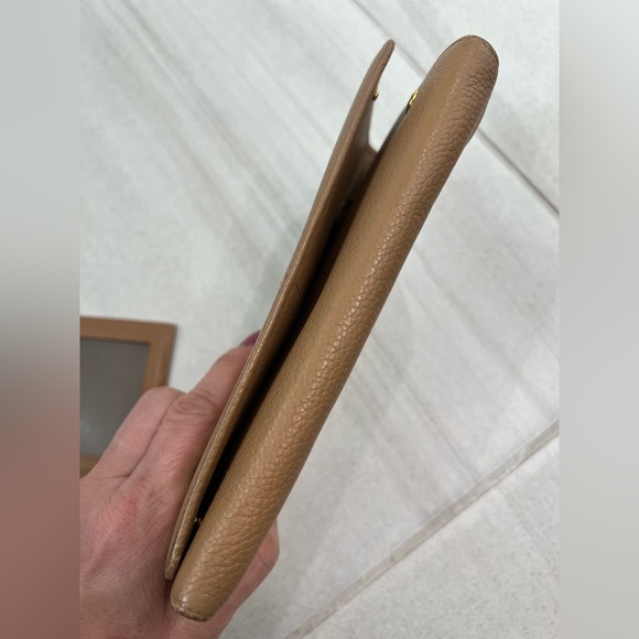 PRADA AUTHENTIC SOFT Saffiano Leather Long Wallet, Camel Brown - Picture 5 of 13